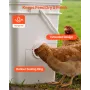 VEVOR DIY Chicken Feeder, 4 Feed Ports, Rain Proof Poultry Feeder with Cover, No Waste, Automatic Gravity Feed Kit with Sturdy S