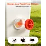 DIY Chicken Feeder, 4 Feed Ports, Rain Proof Poultry Feeder with Cover, No Waste, Automatic Gravity Feed Kit with Sturdy Steel H