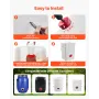 DIY Chicken Feeder, 4 Feed Ports, Rain Proof Poultry Feeder with Cover, No Waste, Automatic Gravity Feed Kit with Sturdy Steel H