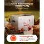 Automatic Chicken Feeder, 38.56 kg Capacity, 6 Feeding Ports No-Waste Poultry Feeder with Built-In Divider, with Latch & Handle,