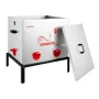 Automatic Chicken Feeder, 38.56 kg Capacity, 6 Feeding Ports No-Waste Poultry Feeder with Built-In Divider, with Latch & Handle,