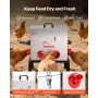 Automatic Chicken Feeder, 22.68 kg Capacity, 6 Feeding Ports No-Waste Poultry Feeder with Built-In Divider, with Latch & Handle,