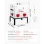 Automatic Chicken Feeder, 22.68 kg Capacity, 6 Feeding Ports No-Waste Poultry Feeder with Built-In Divider, with Latch & Handle,