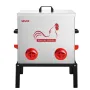 Automatic Chicken Feeder, 22.68 kg Capacity, 6 Feeding Ports No-Waste Poultry Feeder with Built-In Divider, with Latch & Handle,
