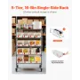 VEVOR 5-Tier Rolling Bin Storage Rack, 16 Organizer Bins, Bin Rack Storage Steel Wire Shelving System with Wheels, Mobile Tool O