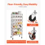 7-Tier Rolling Bin Storage Rack, 24 Small Bins, Bin Rack Storage Steel Wire Shelving System with Wheels, Mobile Tool Organizer f