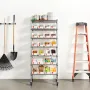 VEVOR 7-Tier Rolling Bin Storage Rack, 24 Small Bins, Bin Rack Storage Steel Wire Shelving System with Wheels, Mobile Tool Organ