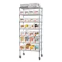 7-Tier Rolling Bin Storage Rack, 24 Small Bins, Bin Rack Storage Steel Wire Shelving System with Wheels, Mobile Tool Organizer f