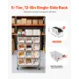 5-Tier Rolling Bin Storage Rack, 12 Organizer Bins, Bin Rack Storage Steel Wire Shelving System with Wheels, Mobile Tool Organiz