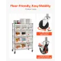 5-Tier Rolling Bin Storage Rack, 12 Organizer Bins, Bin Rack Storage Steel Wire Shelving System with Wheels, Mobile Tool Organiz