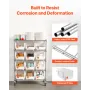 5-Tier Rolling Bin Storage Rack, 12 Organizer Bins, Bin Rack Storage Steel Wire Shelving System with Wheels, Mobile Tool Organiz