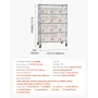 5-Tier Rolling Bin Storage Rack, 12 Organizer Bins, Bin Rack Storage Steel Wire Shelving System with Wheels, Mobile Tool Organiz