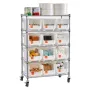 5-Tier Rolling Bin Storage Rack, 12 Organizer Bins, Bin Rack Storage Steel Wire Shelving System with Wheels, Mobile Tool Organiz
