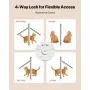 Cat Door for Window, Adjustable to Fit Window Width 889-1016 mm, 4 Secure Lock Modes, Aluminum Frame, High-Transparency Glass, M