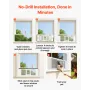 Cat Door for Window, Adjustable to Fit Window Width 889-1016 mm, 4 Secure Lock Modes, Aluminum Frame, High-Transparency Glass, M