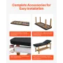 Medical Exam Table, Wooden Framed Medical Examination Bed, Physical Therapy Exam Table with Adjustable Backrest, Storage Shelf &
