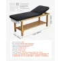 VEVOR Medical Exam Table, Wooden Framed Medical Examination Bed, Physical Therapy Exam Table with Adjustable Backrest, Storage S