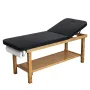 VEVOR Medical Exam Table, Wooden Framed Medical Examination Bed, Physical Therapy Exam Table with Adjustable Backrest, Storage S