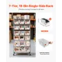 VEVOR 7-Tier Rolling Bin Storage Rack, 18 Organizer Bins, Bin Rack Storage Steel Wire Shelving System with Wheels, Mobile Tool O