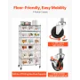 7-Tier Rolling Bin Storage Rack, 18 Organizer Bins, Bin Rack Storage Steel Wire Shelving System with Wheels, Mobile Tool Organiz