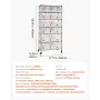 7-Tier Rolling Bin Storage Rack, 18 Organizer Bins, Bin Rack Storage Steel Wire Shelving System with Wheels, Mobile Tool Organiz