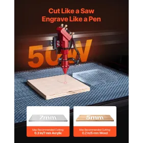VEVOR 50W CO2 Laser Engraver, 500 x 300 mm, CO2 Laser Engraver Cutter Machine with 4 Way Pass Air Assist, Engraving Cutting Mach