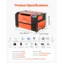 VEVOR 50W CO2 Laser Engraver, 500 x 300 mm, CO2 Laser Engraver Cutter Machine with 4 Way Pass Air Assist, Engraving Cutting Mach