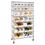 VEVOR 8-Tier Rolling Bin Storage Rack, 26 Organizer Bins, Bin Rack Storage Steel Wire Shelving System with Wheels, Mobile Tool O