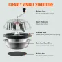 Leaf Bowl Trimmer, 487.7 cm Trimmer Bowl, Manual Bud Trimmer with Stainless-Steel Blades for Twisted Spin Cut, Clear Visibility 