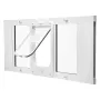 Cat Door for Window, Adjustable to Fit Window Width 787-914 mm, 4 Secure Lock Modes, Aluminum Frame and High-Transparency Glass,