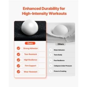 0.56" Thick Gym Floor Mats 6 Tiles Rubber Top with EVA Foam Black & White