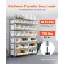 7-Tier Rolling Bin Storage Rack, 26 Organizer Bins, Bin Rack Storage Steel Wire Shelving System with Wheels, Mobile Tool Organiz