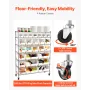 VEVOR 7-Tier Rolling Bin Storage Rack, 26 Organizer Bins, Bin Rack Storage Steel Wire Shelving System with Wheels, Mobile Tool O