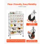VEVOR 7-Tier Rolling Bin Storage Rack, 24 Organizer Bins, Bin Rack Storage Steel Wire Shelving System with Wheels, Mobile Tool O