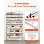 VEVOR 7-Tier Rolling Bin Storage Rack, 24 Organizer Bins, Bin Rack Storage Steel Wire Shelving System with Wheels, Mobile Tool O