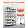 7-Tier Rolling Bin Storage Rack, 22 Organizer Bins, Bin Rack Storage Steel Wire Shelving System with Wheels, Mobile Tool Organiz