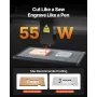 55W CO2 Laser Engraver, 500 x 300 mm, Desktop CO2 Laser Engraver and Cutter Machine with 16MP Camera, Water Pump, Rotary Axis, C
