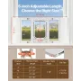 Cat Door for Window, Adjustable to Fit Window Width 686-813 mm, 4 Secure Lock Modes, Aluminum Frame and High-Transparency Glass,