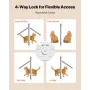 Cat Door for Window, Adjustable to Fit Window Width 686-813 mm, 4 Secure Lock Modes, Aluminum Frame and High-Transparency Glass,