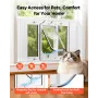VEVOR Cat Door for Window, Adjustable to Fit Window Width 686-813 mm, 4 Secure Lock Modes, Aluminum Frame and High-Transparency 