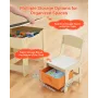 VEVOR Kids Table and 2 Chairs Set, Toddler Table and Chair Set with Storage Space under the Table, Cloth Storage Box under the C