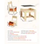 VEVOR Kids Table and 2 Chairs Set, Toddler Table and Chair Set with Storage Space under the Table, Cloth Storage Box under the C