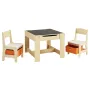 VEVOR Kids Table and 2 Chairs Set, Toddler Table and Chair Set with Storage Space under the Table, Cloth Storage Box under the C