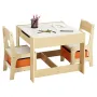 VEVOR Kids Table and 2 Chairs Set, Toddler Table and Chair Set with Storage Space under the Table, Cloth Storage Box under the C