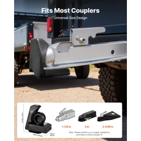 VEVOR Trailer Hitch Lock, Fits for 46 mm, 50.8 mm, 58.7 mm Couplers, Heavy-Duty Anti-Theft Trailer Ball Lock with 3 Keys, Prying