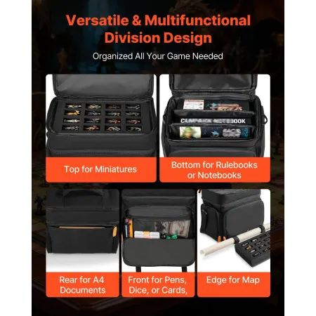 VEVOR Miniature Storage Carrying Figure Bag, Fits 16 Infantry Minis, Miniature Transport Bag with Handle & Adjustable Shoulder S