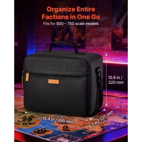 VEVOR Miniature Storage Carrying Figure Bag, Fits for 1:500-1:750 Scale Models, Miniature Transport Bag with Adjustable Shoulder