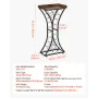 15 Bottle Wine Rack,Iron Freestanding Floor Wine Holder, Mini Bar Stand Liquor Cabinet with Wood Tabletop, For Home Bar,Kitchen,