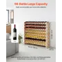 VEVOR 96 Bottle Stackable Modular Wine Rack, 8-Tier Wine Bottle Holder,Solid Wood Floor Freestanding Wine Storage Rack For Pinot