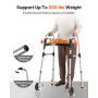 Folding Walker, 2-knaps Foldbar Walker med solide hjul og
